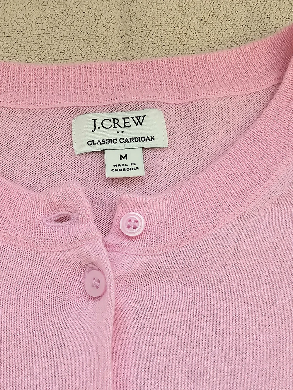 J. Crew Factory Classic Pink Cardigan ~ Medium